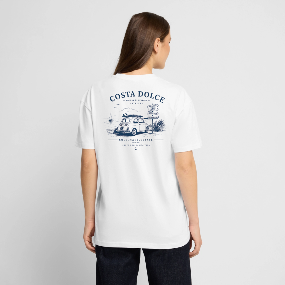 Unisex Oversized Shirt - Viva la Riviera "Sole.Mare.Estate" - Weiß