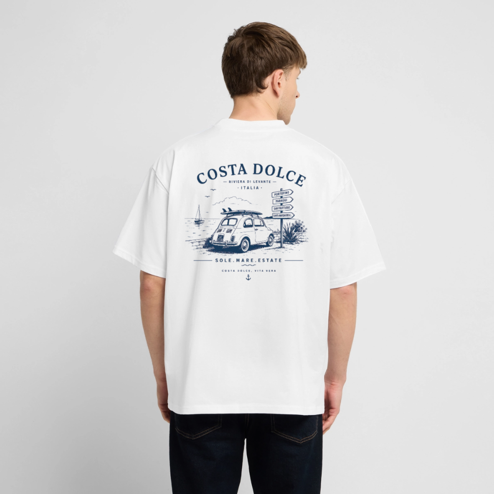 Unisex Oversized Shirt - Viva la Riviera "Sole.Mare.Estate" - Weiß