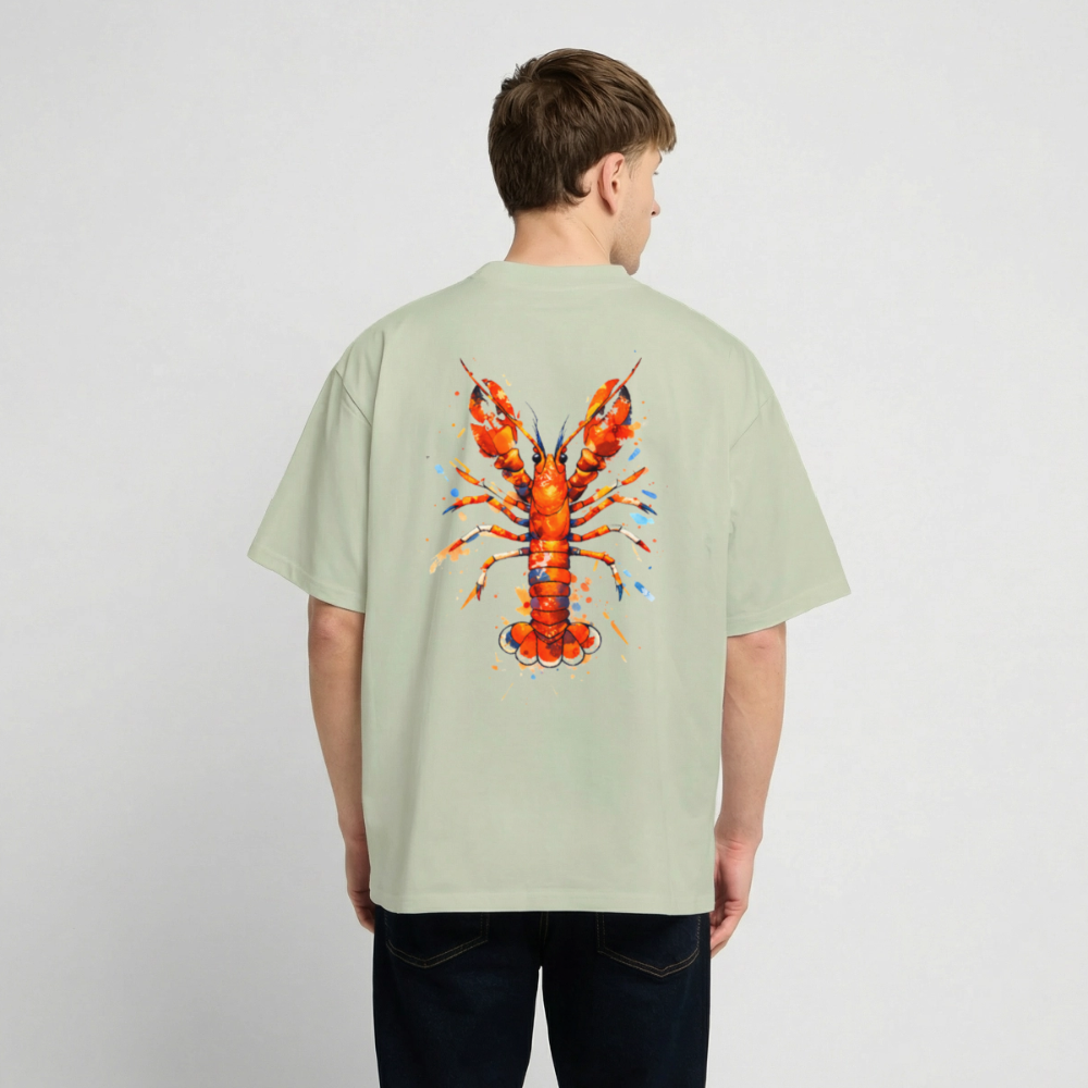 Oversized Shirt - Viva la Riviera "Lobster Riviera" - Leichtes Salbeigrün 