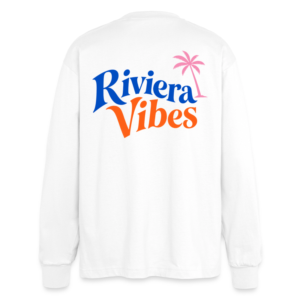 Oversized Longsleeve „Riviera Vibes“ - Weiß