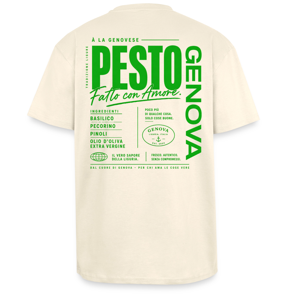 Unisex Oversized Shirt - Viva la Riviera "Pesto Genovese" - Creme