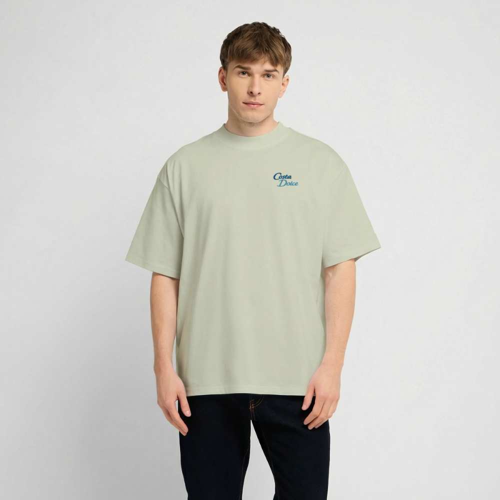 Oversized Shirt - Viva la Riviera "Lobster Riviera" - Leichtes Salbeigrün 