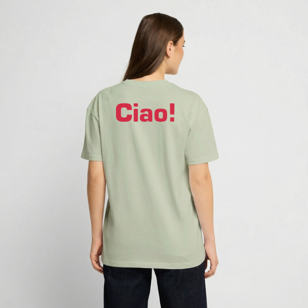 CostaDolce Essential Shirt "Ciao!" - Leichtes Salbeigrün 