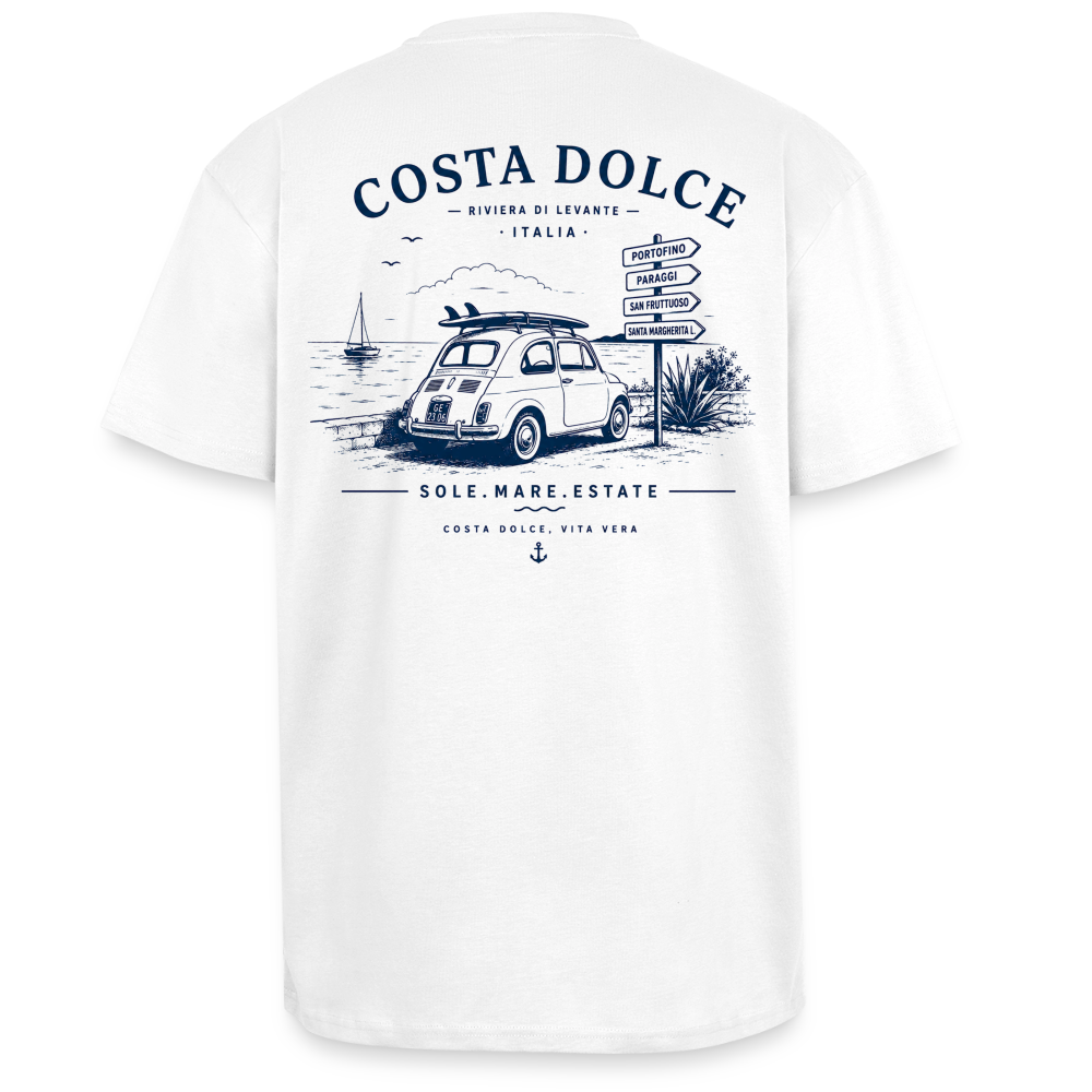 Unisex Oversized Shirt - Viva la Riviera "Sole.Mare.Estate" - Weiß