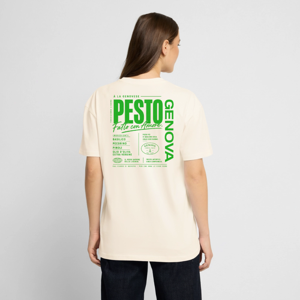 Unisex Oversized Shirt - Viva la Riviera "Pesto Genovese" - Creme