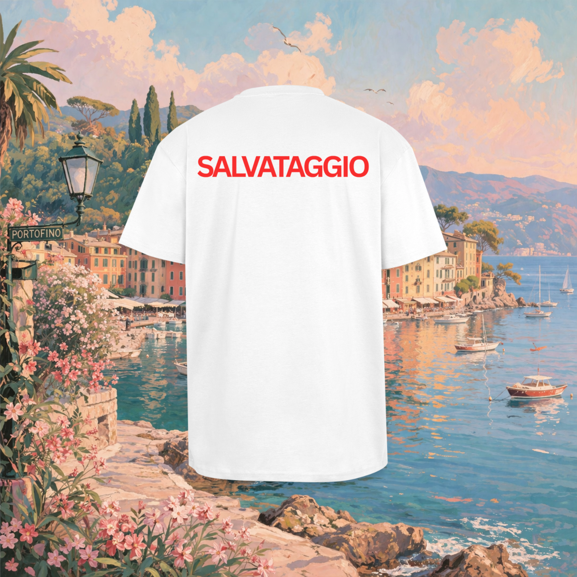 Maglietta oversize "Salvataggio" bianca