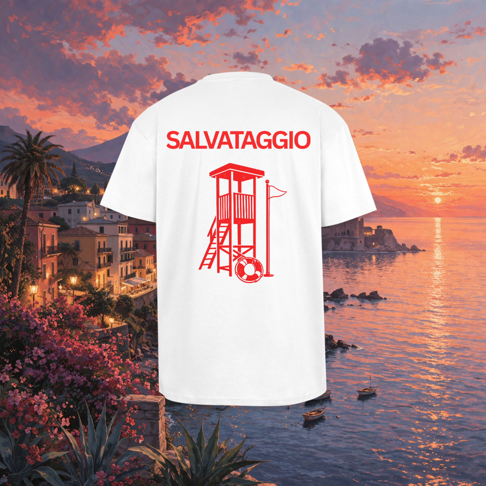 T-Shirt oversize "Torretta di salvataggio"